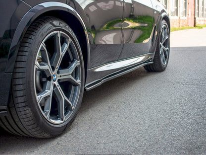 Maxton Design Gloss Black ABS Side Skirts Splitters/Diffusers Sill Extensions for BMW X5 G05 M Sport (2018+) - Rocker Trim/Side Blades Body Kit Add-Ons - Pair