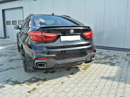 Maxton Design Gloss/Piano Black Tailgate Lip Spoiler/Cap for BMW X6 F16 M Sport 2014-2019 – Boot/Trunk Lip, Rear Decklid Extension/Tailgate Cap, Adhesive Stick-On ABS Rear Blade, 3M Tape No-Drill, OEM/OEM+ Style