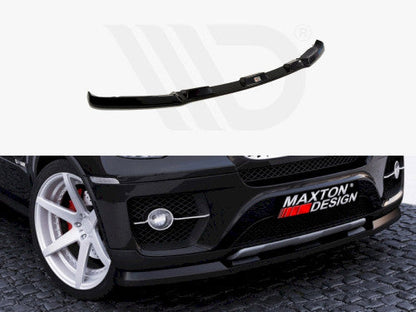 BMW X6 E71 2007-2010 Gloss Black Front Splitter / Front Lip / Chin Spoiler | Front Bumper Lip, Air Dam & Lower Valance Extension | Aero Lip, Front Apron, Lower Bumper Protector | Maxton Design ABS | Mounting Kit Included