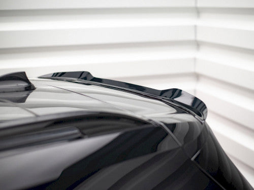 Maxton Design Gloss Black Rear Roof Spoiler Cap Extension, Roof Edge Lip/Upper Tailgate Lip, Tailgate Wing, Rear Visor, Roof Blade & Liftgate Extension for BMW X7 G07 (2018+) – Piano Black ABS Aero Trim, Tape-On Fit