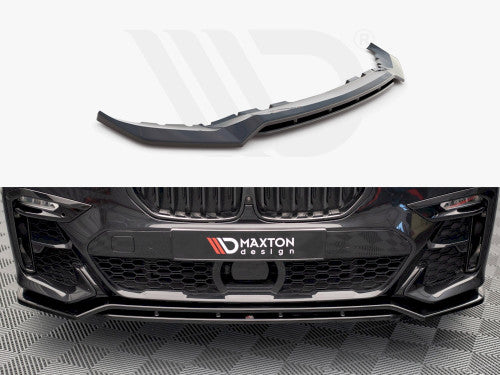 Maxton Design V1 Gloss Black Front Splitter for BMW X7 G07 (2018-on) – ABS Front Lip Spoiler / Bumper Lip / Chin Spoiler / Front Lower Spoiler – Piano Black Aero Blade, Apron, Air Dam, Valance