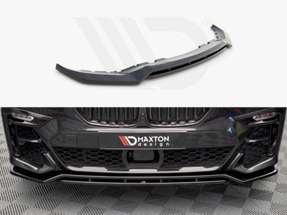 Maxton Design V1 Gloss Black Front Splitter for BMW X7 G07 (2018-on) – ABS Front Lip Spoiler / Bumper Lip / Chin Spoiler / Front Lower Spoiler – Piano Black Aero Blade, Apron, Air Dam, Valance
