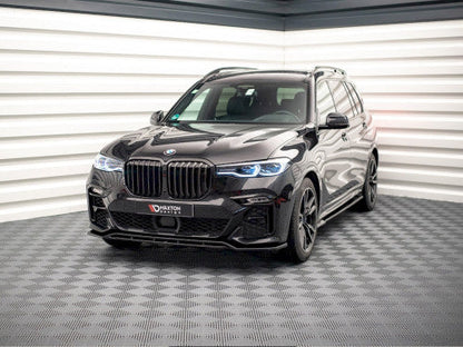 Maxton Design V1 Gloss Black Front Splitter for BMW X7 G07 (2018-on) – ABS Front Lip Spoiler / Bumper Lip / Chin Spoiler / Front Lower Spoiler – Piano Black Aero Blade, Apron, Air Dam, Valance