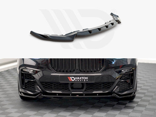 Maxton Design V2 Gloss Black Front Splitter for BMW X7 G07 (2018-2024) | Front Lip, Chin Spoiler, Bumper Lip Add-On | ABS Aero Lower Valance, Front Skirt | Front Air Dam