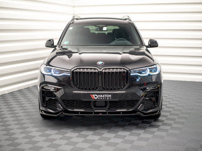 Maxton Design V2 Gloss Black Front Splitter for BMW X7 G07 (2018-2024) | Front Lip, Chin Spoiler, Bumper Lip Add-On | ABS Aero Lower Valance, Front Skirt | Front Air Dam