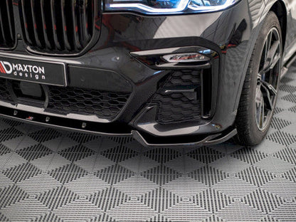 Maxton Design V2 Gloss Black Front Splitter for BMW X7 G07 (2018-2024) | Front Lip, Chin Spoiler, Bumper Lip Add-On | ABS Aero Lower Valance, Front Skirt | Front Air Dam