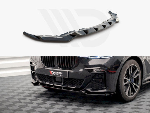 BMW X7 G07 (2018-2025) Maxton Design V3 Gloss Piano Black Front Splitter / Front Lip Spoiler / Chin Spoiler / Front Bumper Lip Air Dam - Lower Valance / Front Apron Extension - ABS
