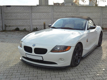 Maxton Design V2 Gloss Black Front Splitter / Lip Spoiler for BMW Z4 E85 2002-2006 (Pre-Facelift, Pre-LCI) – Front Bumper Chin Spoiler / Lower Bumper Extension – Fits Standard OEM Bumper – Front Air Dam / Apron Trim / Diffuser Style Lip