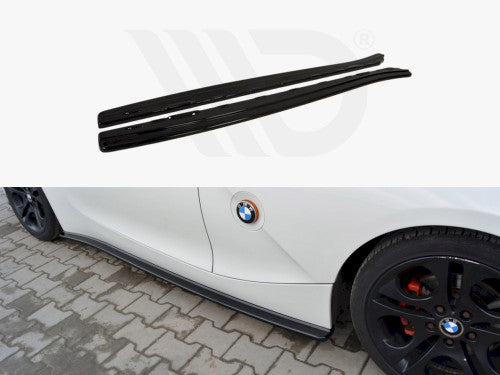 Maxton Design Gloss Black Side Skirt Extensions / Sill Splitters (Pair) for BMW Z4 E85 E86 Pre-Facelift Pre-LCI 2002-2006 Roadster & Coupe | Rocker Panel Blades/Aero Side Skirts ABS | Side Skirt Diffusers & Rocker Extensions