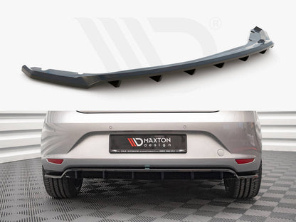 Maxton Design - CENTRAL REAR SPLITTER (VERTICAL BARS) SEAT LEON HATCHBACK MK3 (2012-2016)