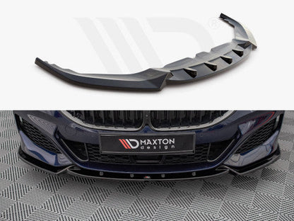 Maxton Design V3 Gloss Piano Black Front Splitter / Front Lip / Chin Spoiler for BMW 8 Series G15 (Coupe 2018+) & G16 (Gran Coupe 2019+) M Sport (M-Pack) - Bumper Lip Valance Air Dam / Lower Spoiler / Front Diffuser