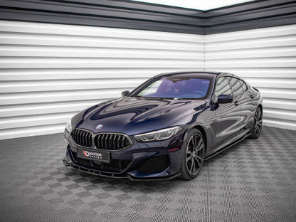 Maxton Design V3 Gloss Piano Black Front Splitter / Front Lip / Chin Spoiler for BMW 8 Series G15 (Coupe 2018+) & G16 (Gran Coupe 2019+) M Sport (M-Pack) - Bumper Lip Valance Air Dam / Lower Spoiler / Front Diffuser