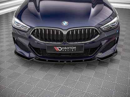 Maxton Design V3 Gloss Piano Black Front Splitter / Front Lip / Chin Spoiler for BMW 8 Series G15 (Coupe 2018+) & G16 (Gran Coupe 2019+) M Sport (M-Pack) - Bumper Lip Valance Air Dam / Lower Spoiler / Front Diffuser