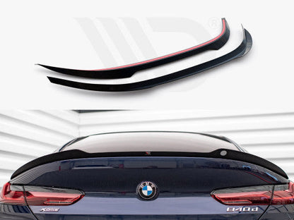 Maxton Design Gloss/Piano Black Rear Boot/Trunk Lip Spoiler Cap - BMW 8 Series Gran Coupe G16 2019+ M Sport/M Pack | Decklid/Tailgate Spoiler Lip Wing | ABS Stick-On Rear Hatch Extension