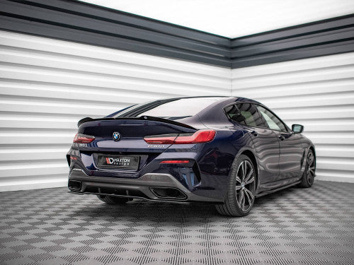 Maxton Design Gloss/Piano Black Rear Boot/Trunk Lip Spoiler Cap - BMW 8 Series Gran Coupe G16 2019+ M Sport/M Pack | Decklid/Tailgate Spoiler Lip Wing | ABS Stick-On Rear Hatch Extension