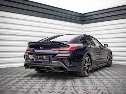 Maxton Design Gloss/Piano Black Rear Boot/Trunk Lip Spoiler Cap - BMW 8 Series Gran Coupe G16 2019+ M Sport/M Pack | Decklid/Tailgate Spoiler Lip Wing | ABS Stick-On Rear Hatch Extension