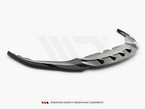 Maxton Design V4 Gloss Black Front Splitter/Lip/Spoiler (Chin Spoiler, Air Dam, Valance) for BMW 8 Series G15 Coupe 2018+ & G16 Gran Coupe 2019+ M Sport/M Pack | ABS Front Bumper Lip Extension Lower Aero | fits 840i 840d 850i M850i