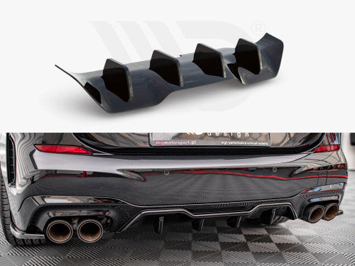 Maxton Design Gloss Black Rear Diffuser / Valance for BMW M235i Gran Coupe F44 (2019+) | 2 Series Gran Coupe Rear Lower Bumper Trim / Apron | ABS OEM+ Performance Rear Splitter | Direct Fit | Rear Bumper Insert