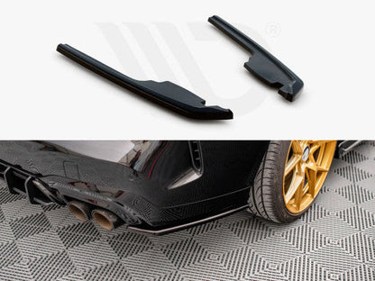 Maxton Design Gloss Black Rear Spats / Side Splitters / Corner Extensions for BMW 2 Series Gran Coupe F44 M235i xDrive 2019+ - Rear Bumper Winglets/Trim Pair | ABS Aero Styling
