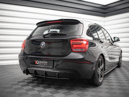 Maxton Design Street Pro Rear Diffuser Splitter for BMW 1 Series F20 (2011-2015) - 10mm ABS Rear Lower Spoiler Valance Bumper Insert - Matte Black or Red Core - Performance Rear Apron Under-Bumper Trim