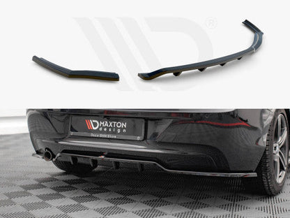 Maxton Design Gloss Piano Black Rear Centre Splitter with Vertical Fins for BMW 1 Series F20 2011-2015 Hatchback – Diffuser-Style Rear Valance Lip / Lower Bumper Insert / Rear Skirt Trim / Rear Lower Spoiler / Under Bumper Garnish / Centre Lip