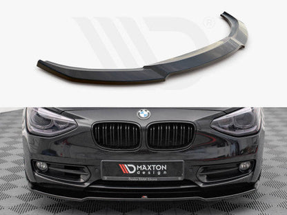 Maxton Design Gloss Piano Black Front Lip Spoiler Splitter V.1 for BMW 1 Series F20 2011-2015 - Chin Spoiler/Bumper Lip/Lower Valance Apron Skirt ABS Aero