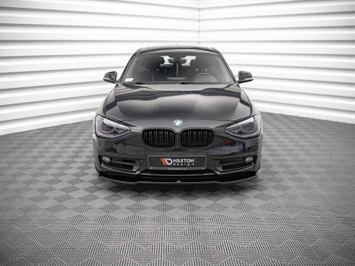 Maxton Design Gloss Piano Black Front Lip Spoiler Splitter V.1 for BMW 1 Series F20 2011-2015 - Chin Spoiler/Bumper Lip/Lower Valance Apron Skirt ABS Aero