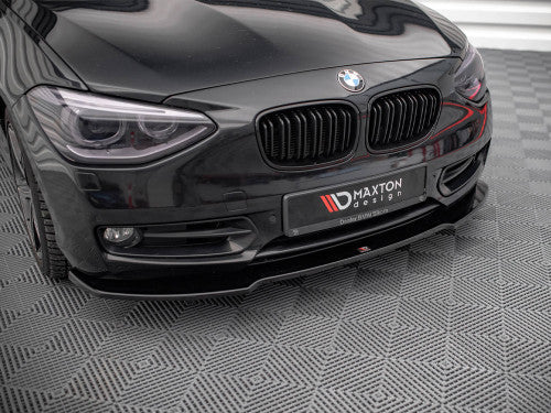 Maxton Design Gloss Piano Black Front Lip Spoiler Splitter V.1 for BMW 1 Series F20 2011-2015 - Chin Spoiler/Bumper Lip/Lower Valance Apron Skirt ABS Aero
