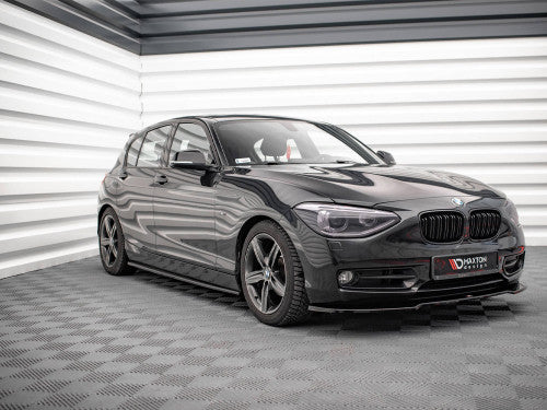 Maxton Design Gloss Black Side Skirts Diffusers/Splitters for BMW 1 Series F20 (2011-2015) ABS Pair with Mounting Kit