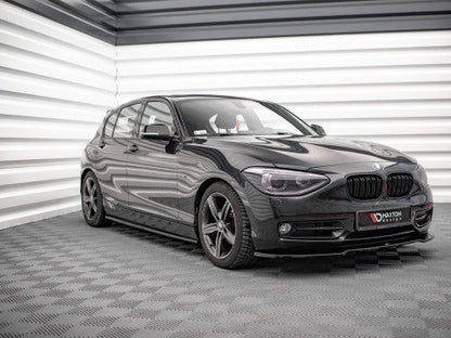Maxton Design Gloss Black Side Skirts Diffusers/Splitters for BMW 1 Series F20 (2011-2015) ABS Pair with Mounting Kit