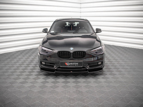 Maxton Design V.2 Gloss Black Front Splitter / Front Lip / Bumper Lip Spoiler for BMW 1 Series F20 (2011-2015)