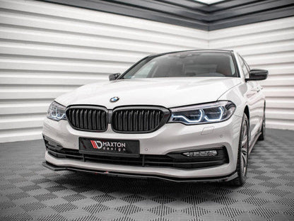 Maxton Design V.1 Gloss Black Front Splitter for BMW 5 Series G30 (2017-2020) | ABS Front Bumper Lip Spoiler