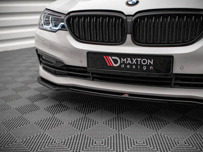 Maxton Design V.1 Gloss Black Front Splitter for BMW 5 Series G30 (2017-2020) | ABS Front Bumper Lip Spoiler