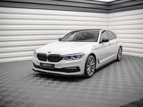 Maxton Design Gloss Black Side Skirt Diffusers / Side Splitters / Sill Extensions (Pair) for BMW 5 Series G30 Saloon/Sedan 2017–2020 | ABS Side Blades, Rocker Panel Extensions, Side Lips | Fitting Kit Included