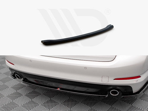 Maxton Design Piano Gloss Black Rear Centre Splitter/Lip/Diffuser Valance for BMW 5 Series G30 Saloon 2017-2020 | Rear Bumper Lower Spoiler/Skirt Apron Extension ABS