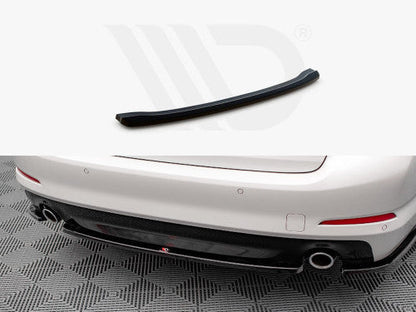 Maxton Design Piano Gloss Black Rear Centre Splitter/Lip/Diffuser Valance for BMW 5 Series G30 Saloon 2017-2020 | Rear Bumper Lower Spoiler/Skirt Apron Extension ABS