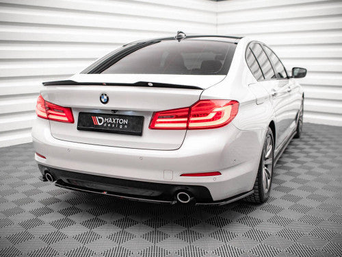 Maxton Design Piano Gloss Black Rear Centre Splitter/Lip/Diffuser Valance for BMW 5 Series G30 Saloon 2017-2020 | Rear Bumper Lower Spoiler/Skirt Apron Extension ABS