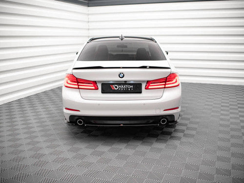Maxton Design Piano Gloss Black Rear Centre Splitter/Lip/Diffuser Valance for BMW 5 Series G30 Saloon 2017-2020 | Rear Bumper Lower Spoiler/Skirt Apron Extension ABS