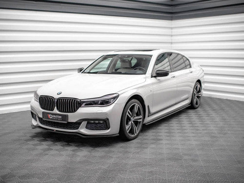 Maxton Design Gloss Black Side Skirt Extensions / Side Skirt Diffusers / Side Splitters & Rocker Panel Sill Extensions for BMW 7 Series G12 Long Wheelbase (LWB) M Sport (M Pack) 2015-on