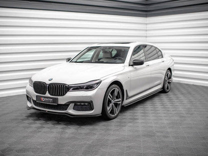 Maxton Design Gloss Black Side Skirt Extensions / Side Skirt Diffusers / Side Splitters & Rocker Panel Sill Extensions for BMW 7 Series G12 Long Wheelbase (LWB) M Sport (M Pack) 2015-on