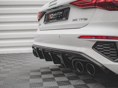 Maxton Design - Rear Valance + Exhaust Ends Imitation Audi A3 S-Line Sportback 8Y