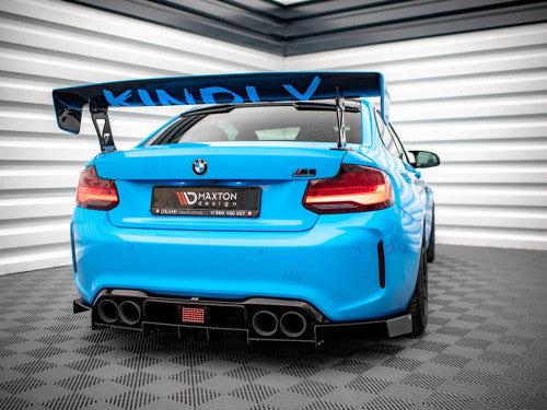 Maxton Design Rear Bumper Diffuser for BMW M2 F87 Coupe (2016-2020) | Racing Fins Rear Valance/Lower Spoiler/Rear Skirt Undertray | ABS Plastic, TUV Approved | Mounting Hardware Included | Body Kit Aero Upgrade | Part BM-2-87-M-RS1