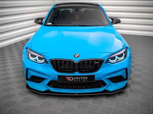 Maxton Design Street Pro 10mm ABS Front Splitter Lip Kit Chin Spoiler Bumper Valance/Apron Extension for BMW M2 Competition F87 2018-2020 (M2C) - Matte Black