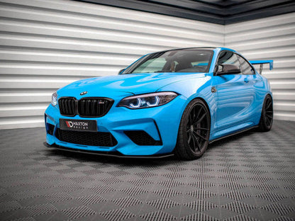 Maxton Design Street Pro 10mm ABS Front Splitter Lip Kit Chin Spoiler Bumper Valance/Apron Extension for BMW M2 Competition F87 2018-2020 (M2C) - Matte Black