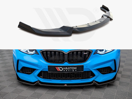 Maxton Design V2 Gloss Black ABS Front Splitter Front Lip Spoiler for BMW M2 Competition F87 2018-2020