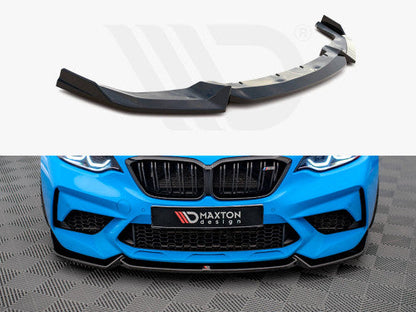 Maxton Design V2 Gloss Black ABS Front Splitter Front Lip Spoiler for BMW M2 Competition F87 2018-2020