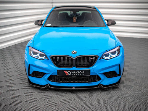 Maxton Design V2 Gloss Black ABS Front Splitter Front Lip Spoiler for BMW M2 Competition F87 2018-2020
