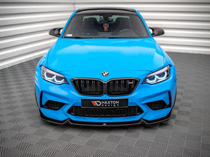 Maxton Design V2 Gloss Black ABS Front Splitter Front Lip Spoiler for BMW M2 Competition F87 2018-2020