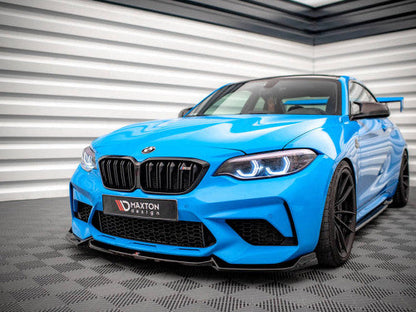 Maxton Design V2 Gloss Black ABS Front Splitter Front Lip Spoiler for BMW M2 Competition F87 2018-2020