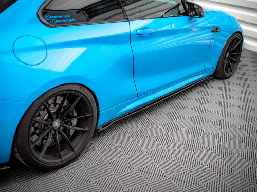 Maxton Design Street Pro Side Skirt Diffusers/Extensions for BMW M2 F87 (2016-2020) - 10mm ABS, Matte Black or Matte Black/Red Core